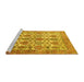 Sideview of Machine Washable Persian Yellow Traditional Rug, wshtr351yw