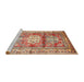 Sideview of Machine Washable Traditional Red Rug, wshtr352