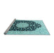 Sideview of Machine Washable Persian Light Blue Traditional Rug, wshtr3520lblu