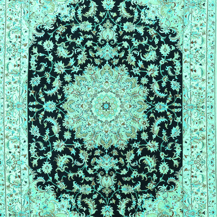 Machine Washable Persian Turquoise Traditional Area Rugs, wshtr3520turq