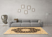 Machine Washable Persian Brown Traditional Rug in a Living Room,, wshtr3520brn