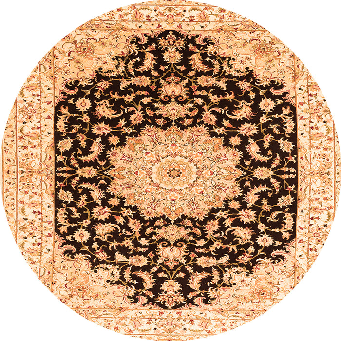 Square Persian Orange Traditional Rug, tr3520org