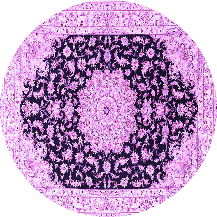 Round Persian Purple Traditional Rug, tr3520pur