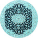 Round Persian Light Blue Traditional Rug, tr3520lblu