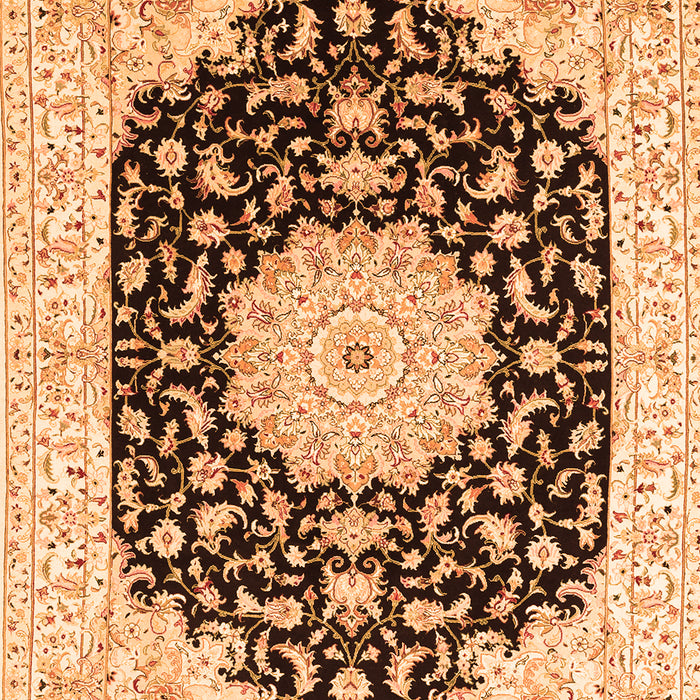 Serging Thickness of Machine Washable Persian Orange Traditional Area Rugs, wshtr3520org