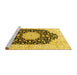 Sideview of Machine Washable Persian Yellow Traditional Rug, wshtr3520yw