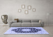 Machine Washable Persian Blue Traditional Rug in a Living Room, wshtr3520blu