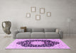 Machine Washable Persian Purple Traditional Area Rugs in a Living Room, wshtr3520pur