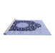 Sideview of Machine Washable Persian Blue Traditional Rug, wshtr3520blu