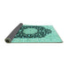Sideview of Persian Turquoise Traditional Rug, tr3520turq