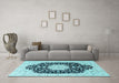 Machine Washable Persian Light Blue Traditional Rug in a Living Room, wshtr3520lblu