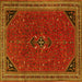 Square Persian Yellow Traditional Rug, tr3521yw