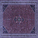 Square Persian Blue Traditional Rug, tr3521blu