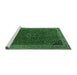 Sideview of Machine Washable Persian Emerald Green Traditional Area Rugs, wshtr3521emgrn