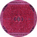 Round Persian Pink Traditional Rug, tr3521pnk