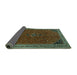 Sideview of Persian Turquoise Traditional Rug, tr3521turq