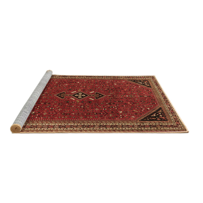 Sideview of Machine Washable Persian Brown Traditional Rug, wshtr3521brn