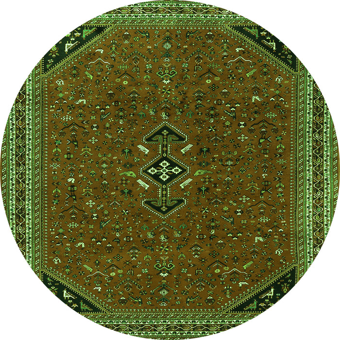 Machine Washable Persian Green Traditional Area Rugs, wshtr3521grn
