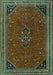 Machine Washable Persian Turquoise Traditional Area Rugs, wshtr3521turq