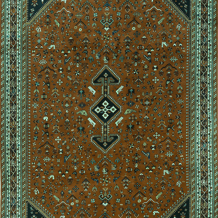 Machine Washable Persian Turquoise Traditional Area Rugs, wshtr3521turq