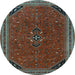 Round Persian Light Blue Traditional Rug, tr3521lblu