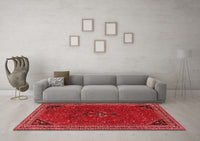 Machine Washable Persian Red Traditional Rug, wshtr3521red