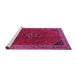 Sideview of Machine Washable Persian Pink Traditional Rug, wshtr3521pnk