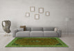 Machine Washable Persian Green Traditional Area Rugs in a Living Room,, wshtr3521grn