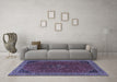 Machine Washable Persian Blue Traditional Rug in a Living Room, wshtr3521blu