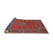 Sideview of Traditional Orange Salmon Pink Persian Rug, tr3522