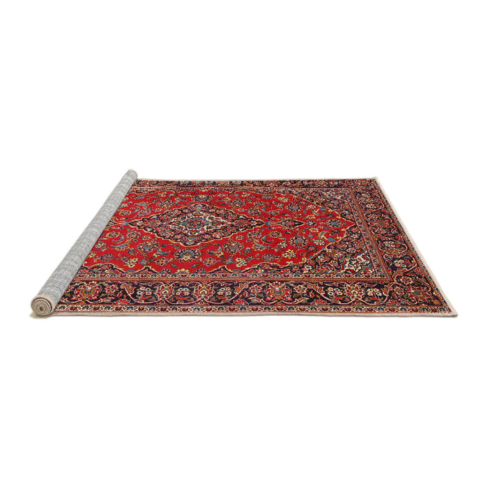 Sideview of Machine Washable Traditional Orange Salmon Pink Rug, wshtr3522