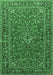 Machine Washable Persian Emerald Green Traditional Area Rugs, wshtr3522emgrn