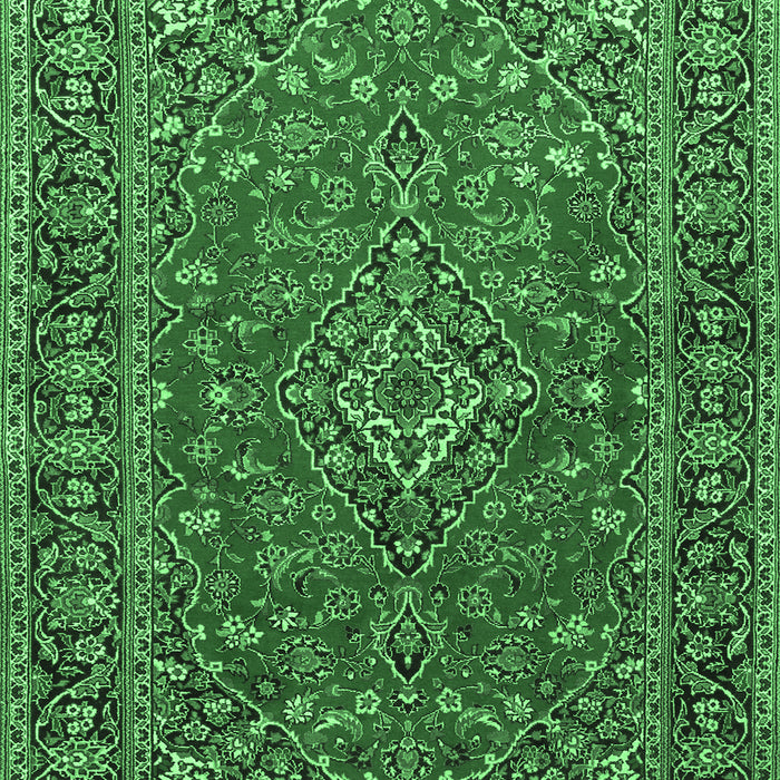 Machine Washable Persian Emerald Green Traditional Area Rugs, wshtr3522emgrn