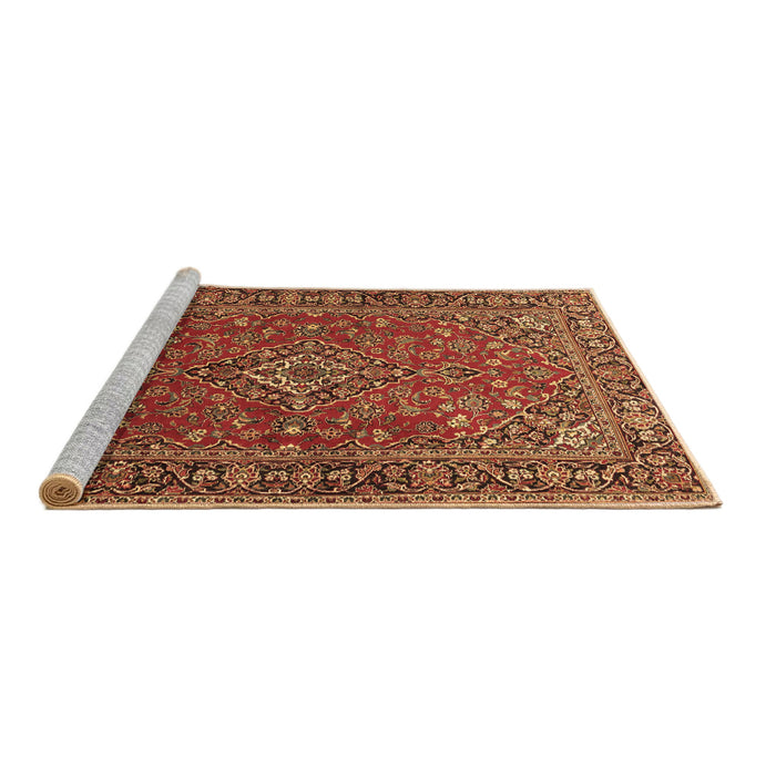 Sideview of Machine Washable Persian Brown Traditional Rug, wshtr3522brn
