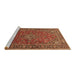 Sideview of Machine Washable Persian Brown Traditional Rug, wshtr3522brn