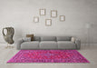 Machine Washable Persian Pink Traditional Rug in a Living Room, wshtr3522pnk