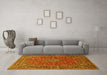 Machine Washable Persian Yellow Traditional Rug in a Living Room, wshtr3522yw