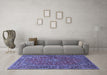 Machine Washable Persian Blue Traditional Rug in a Living Room, wshtr3522blu