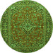 Square Persian Green Traditional Rug, tr3522grn