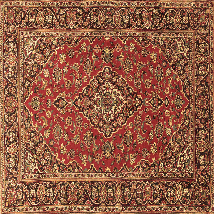 Square Machine Washable Persian Brown Traditional Rug, wshtr3522brn