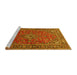 Sideview of Machine Washable Persian Yellow Traditional Rug, wshtr3522yw