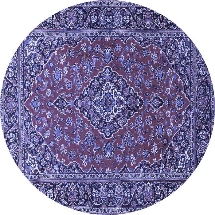 Round Persian Blue Traditional Rug, tr3522blu