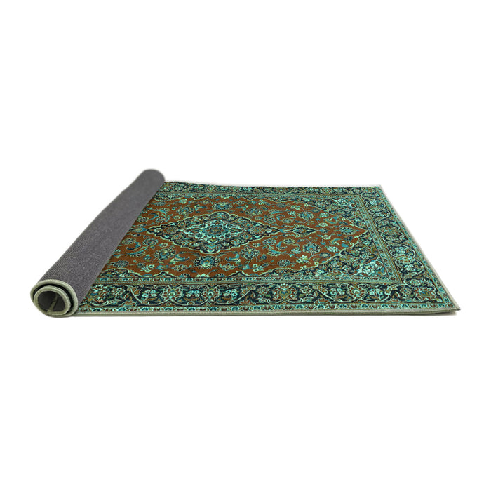 Sideview of Persian Turquoise Traditional Rug, tr3522turq