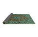 Sideview of Persian Turquoise Traditional Rug, tr3522turq