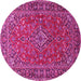 Round Persian Pink Traditional Rug, tr3522pnk