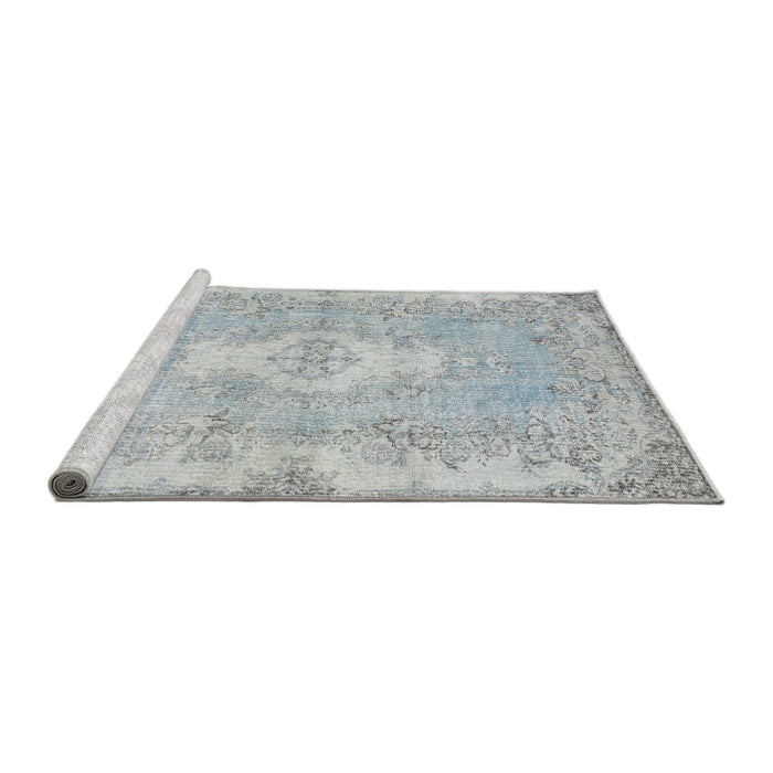 Sideview of Machine Washable Traditional Light Gray Rug, wshtr3523