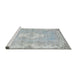 Sideview of Machine Washable Traditional Light Gray Rug, wshtr3523