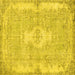 Square Persian Yellow Bohemian Rug, tr3523yw