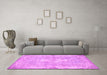 Machine Washable Persian Pink Bohemian Rug in a Living Room, wshtr3523pnk