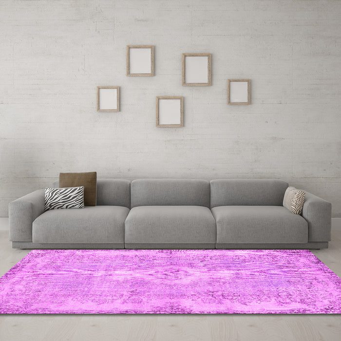 Machine Washable Persian Pink Bohemian Rug in a Living Room, wshtr3523pnk